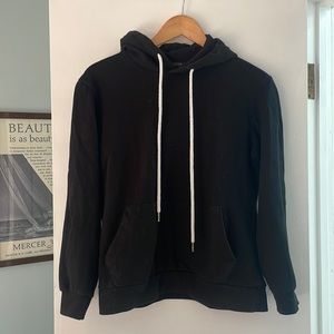 Black hooded sweatshirt
